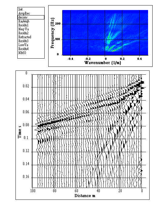 Deconvolution: the deconvolution increases the vertical resolution and facilitates the wave separation Step 3/12