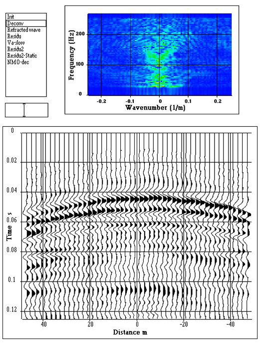 Display of the shot point after amplitude recovery, band pass filtering and deconvolution Step 4/12