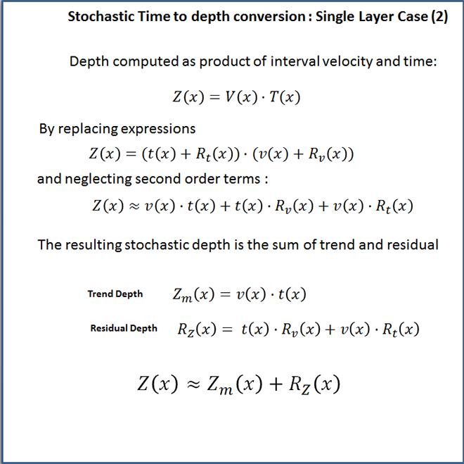 Stochastic Time to depth conversion : Single Layer Case (2) Step 2/4